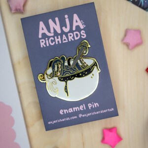 Octomug Octopus Enamel Pin: Gold Plated Marine Creature Badge - By Anjarichardsartuk