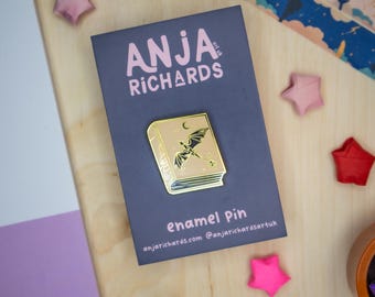 Morning Book Enamel Pin – Bookish Magic Badge – Reader Gift - by Anjarichardsartuk