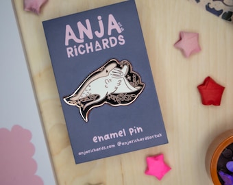 Under the Sea Enamel Pin - Leaves Manta Ray Pin - Cute Ray Pin - By Anjarichardsartuk