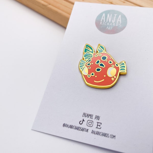 Puffer Fish Pin - Marine Pin - Under the Sea Enamel Pin - Cute Pin - By Anjarichardsartuk