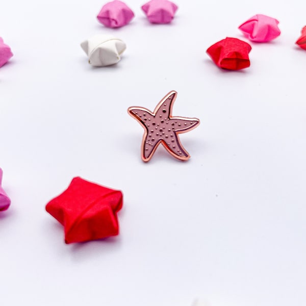 Under the Sea Enamel Pin - Starfish Pin - Cute Pink Starfish Pin - By Anjarichardsartuk