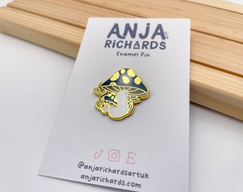 Mushroom Enamel Pin - Witchy Pin - Cute Pin - By Anjarichardsartuk