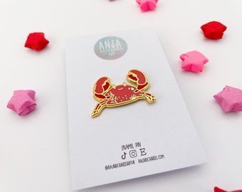 Crab Pin - Marine Pin - Under the Sea Enamel Pin - Cute Pin - By Anjarichardsartuk