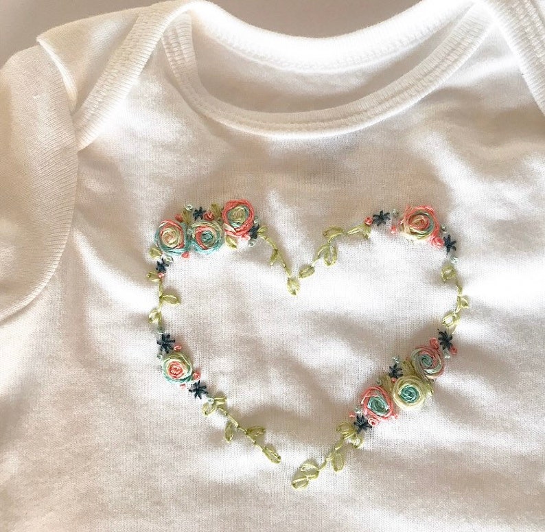 floral onesie Hand Embroidered onesies baby embroidered onesie baby organic onesies easter onesie baby Easter onesie summer onesies