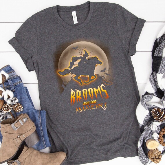 Brooms are for amateurs halloween Horse Shirts With Sayings Horse Gifts For Women Equestrian Shirt Tee Funny Horse Gift Ideas