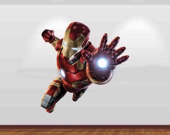 Superhero Wall Decal Sticker Mural Poster Print Art Spiderman Iron Man Hulk Captain America 1