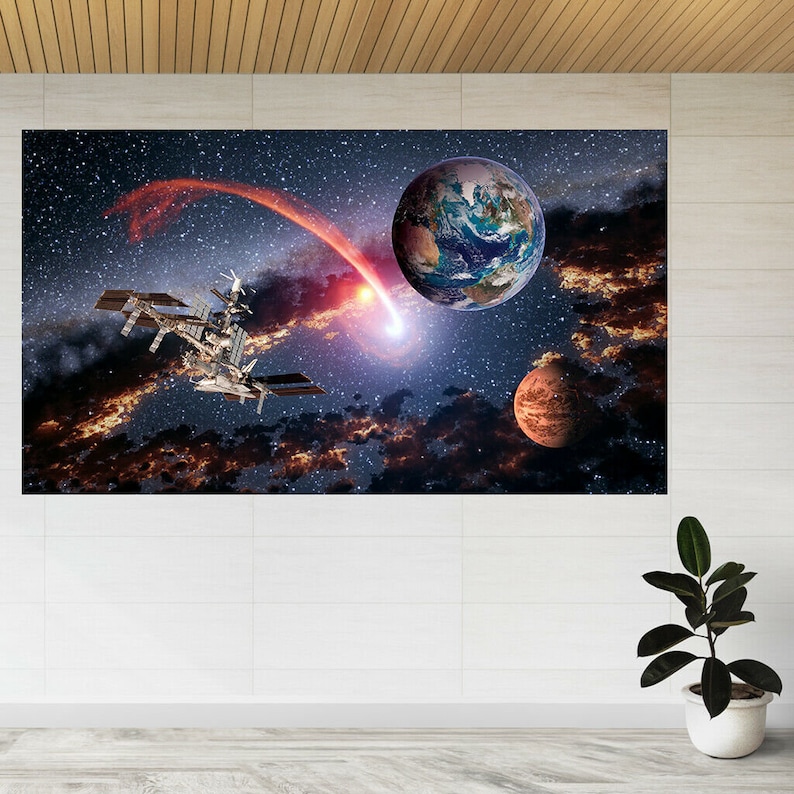 Space Shuttle Ship Satellite 3d View Wall Sticker Poster Decal A751 - Etsy