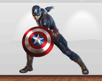 Superhéroe Pared Calcomanía Pegatina Mural Póster Imprimir Arte Spiderman Iron Man Hulk Capitán América 4