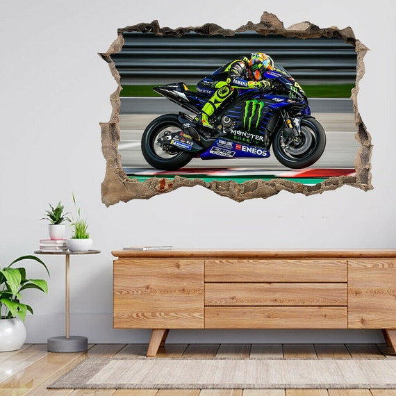 Valentino Rossi 46 Italian Bike Rider 3d Smashed View Sticker Poster Decal  A342