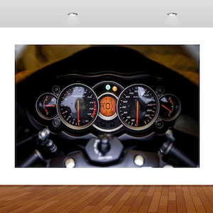 Speedometer Black Hayabusa Bike Sports 3D Sticker Vinyl Poster Decal Removable Adhesive s32