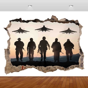 Military Battle Britain Air Force War Army 3D  Vinyl Sticker Poster Decal Mural Removable  s101