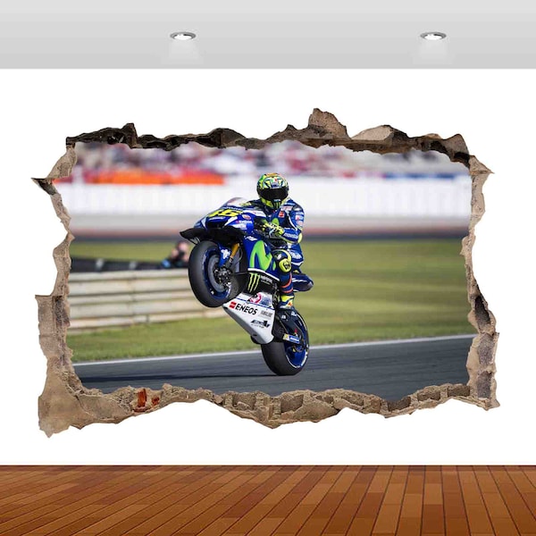 Valentino 46 Rossi Sports Bike Stunts Racing 3D  Sticker Vinyl Poster Decal Removable Bedroom s37