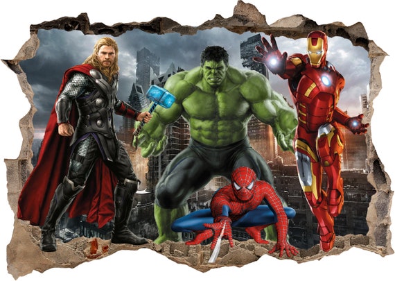 Hd impreso Capitán América Spiderman Iron Man Hulk Superman Halloween 100x50  sin marco : : Hogar y cocina