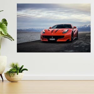 Supercar Sports Car Ferrari Rosso Red 3d View Wall Sticker Poster Decal A541