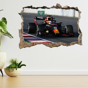 Formula 1 One Racing Car 3d Smashed View Wall Sticker Poster Decal A522