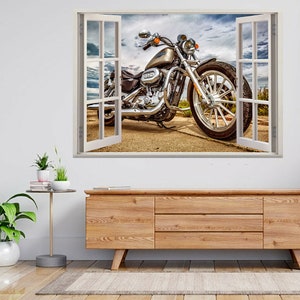 Harley-Davidson Sportster Bike 3D Fensteransicht Wandtatto Poster Aufkleber A89