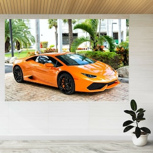 Supercar Lamborghini Aventador 3d View Wall Sticker Poster Decal A634