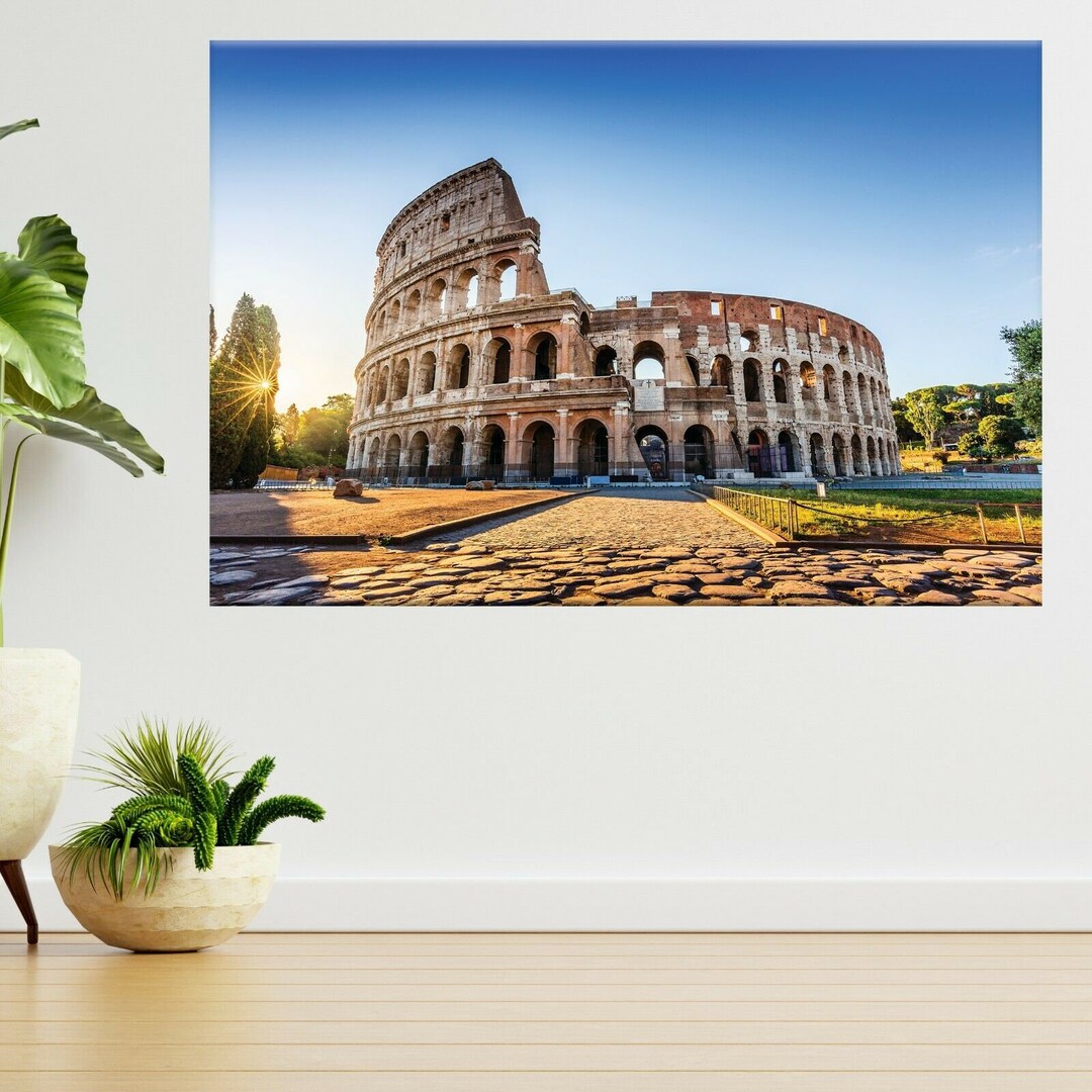 Colosseum Coliseum Sunrise Rome Italy 3d View Wall Sticker Poster Decal ...
