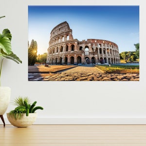 Colosseum Coliseum Sunrise Rome Italy 3d View Wall Sticker Poster Decal A274