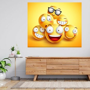 Smileys Faces Funny Expressions 3d View Wall Sticker Poster Decal A199