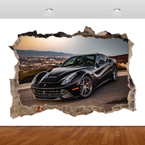 Super Sports Car Racing Black Horse Italian 3D  Vinyl Sticker Poster Decal Mural Removable s62 Art Kids Mural