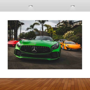 Super Sports Car Racing High Performance 3D  Vinyl Poster Decal Removable Adhesive Bedroom s15 Art Kids Mural