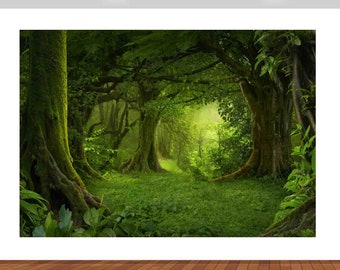 Nature Rain Forest Trees Jungle  3D  Vinyl Sticker Poster Decal Mural Removable  s116