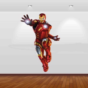 Superhero Wall Decal Sticker Mural Poster Print Art Spiderman Iron Man Hulk Captain America