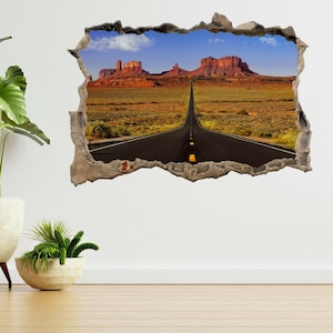 Monument Valley Road Nature 3d Smashed View Wall Sticker Poster Decal A30