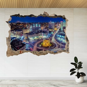 Karachi City of Pakistan Aerial 3d Smashed View Wall Sticker Poster Decal A411