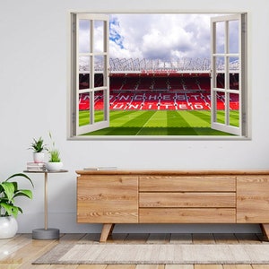 The Old Trafford Stadium England 3d Window View Wall Sticker Poster Decal A647