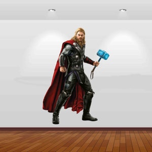 Superhero Wall Decal Sticker Thor Mural Poster Print Art Spiderman Iron Man Hulk Captain America