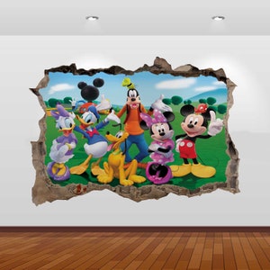 Characters Mickey Minnie Club House   3D  Vinyl Poster Decal Removable Adhesive Bedroom 683