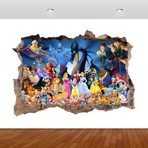 Characters Land Fairies Princess Dragon  3D  Vinyl Poster Decal Removable Adhesive Bedroom z706
