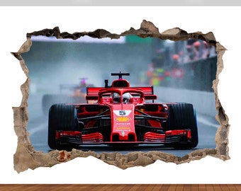 Super Sports Car Racing Mercedes Formula One 3D  Vinyl Sticker Poster Decal Mural Removable s49 Art Kids Mural