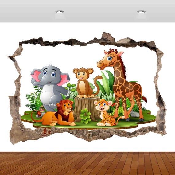 Jungle Animals 3D Wall Sticker Art Poster Decals Murals Kids Room Nursery  Z26