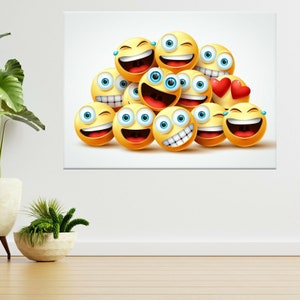Smileys Faces Funny Expressions 3d View Wall Sticker Poster Decal A490