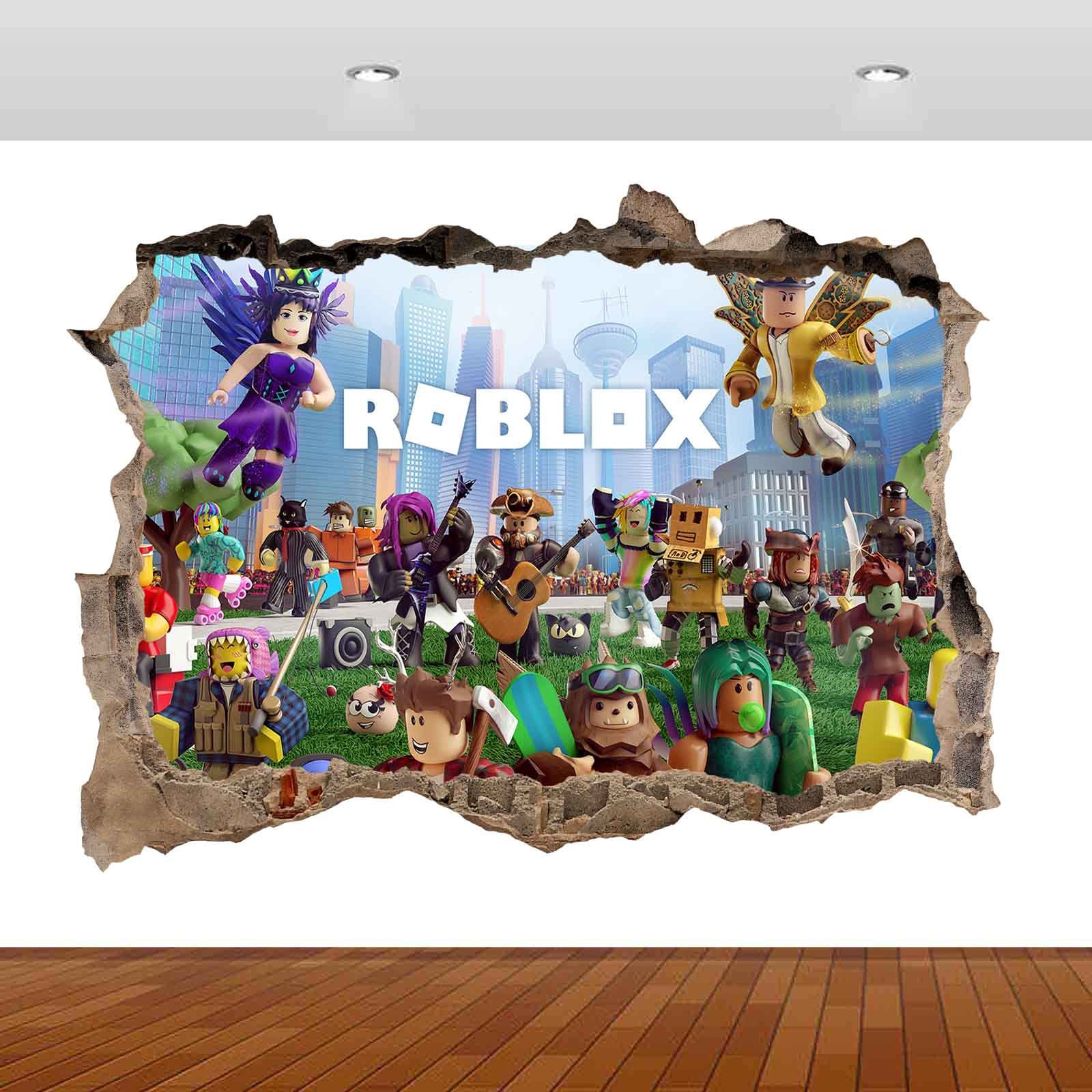 Characters Game Wall Stickers Roblox 3d Vinyl Poster Decal Etsy - how to make a roblox bedroom
