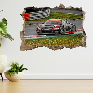 Arlind Hoti Driving The Audi R8 3d Smashed View Wall Sticker Poster Decal A591