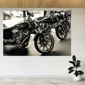 Motorcycle Bike Showroom Harley 3d View Wall Sticker Poster Decal A163