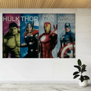 Hulk Thor Iron Man & Captain America 3d View Wall Sticker Poster Decal A295