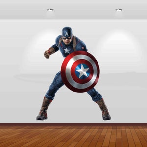 Superhero Wall Decal Sticker Mural Poster Print Art Spiderman Iron Man Hulk Captain America 3