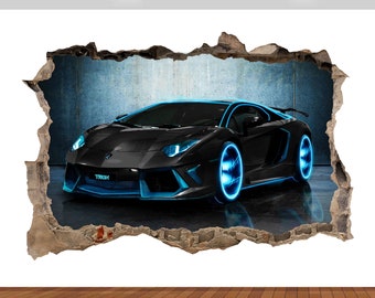 Super Sports Car Racing Supercar Lamborghini Vinyl Poster Decal Kids Decor Removable Adhesive Bedroom z610 Art Kids Mural