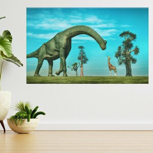 Giraffe Dinosaurs Nursery Kids Animals 3d View Wall Sticker Poster Decal A493