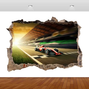 Super Sports Car Racing Mercedes Formula One 3D  Vinyl Sticker Poster Decal Mural Removable s57 Art Kids Mural