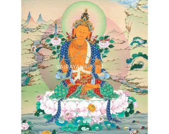 Manjushri Canvas Print as Embodiment of Wisdom and Knowledge | Manjushri for Awakening the Inner Wisdom | Himalayan Wall Decorations