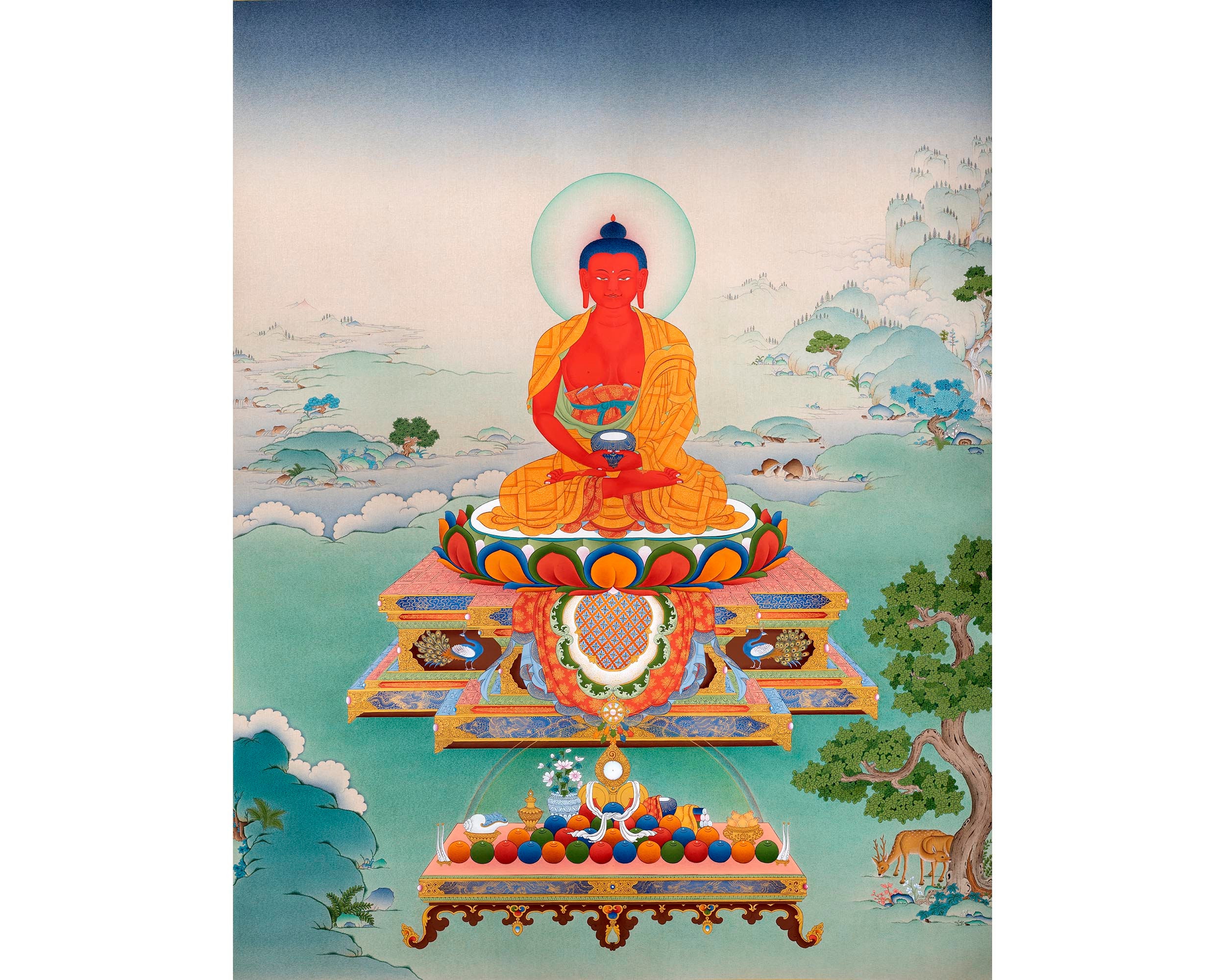 High Quality Amitabha Buddha Giclee Canvas Print Amitabha Thangka