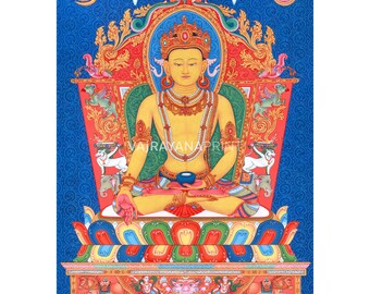 Impresión de Buda Ratnasambhava Giclee / Experimente la luz eterna del Buda Dhyani / Decoraciones de pared de inspiración zen para la dicha espiritual /