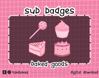 Baked Goods Sub Badges - Twitch - ZIP File Download
