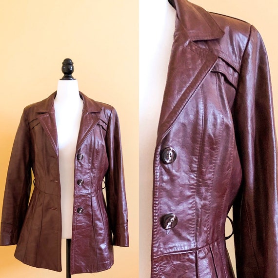 1970s Maroon Leather Jacket